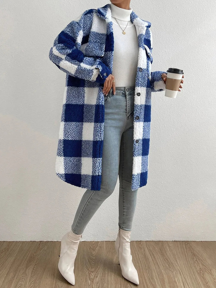 Damen Teddy Mantel Oversize Warm Winter Mäntel