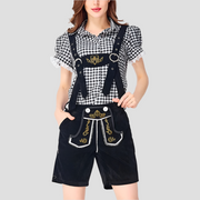 Damen Trachtenanzug Lederhosen Mit Bluse Elegant