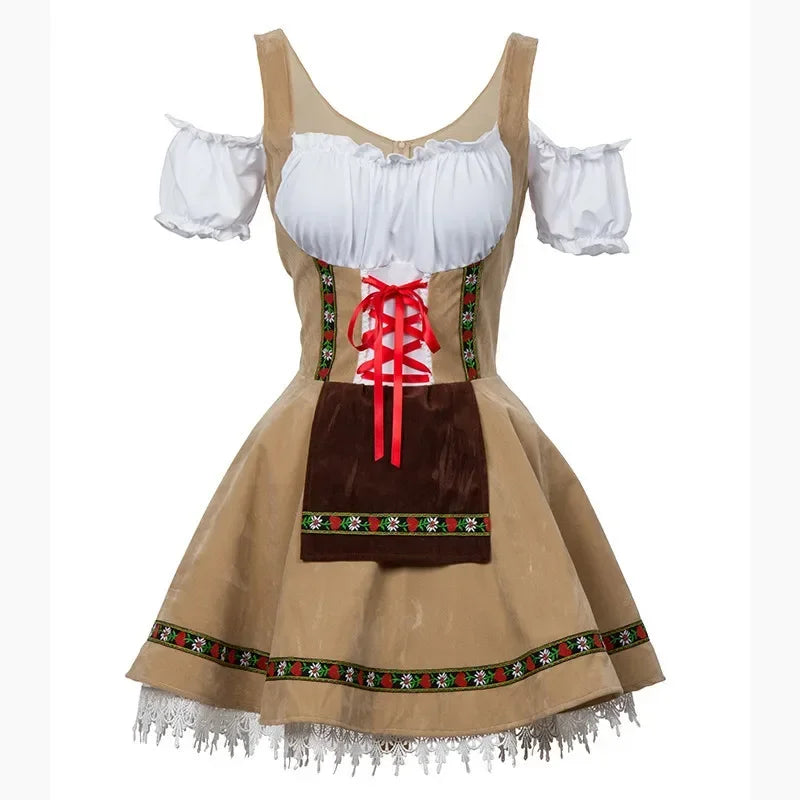 Damen Trachtenkleid Mini Trachtenstoff Elegant
