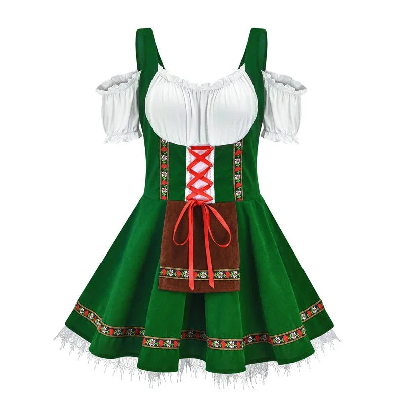 Damen Trachtenkleid Mini Trachtenstoff Elegant