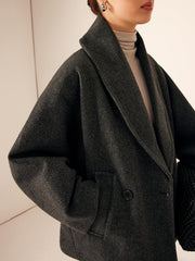 Damen Mantel Lang mit Taschen für Winter Eleganz