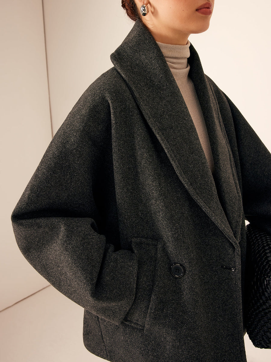 Damen Mantel Lang mit Taschen für Winter Eleganz