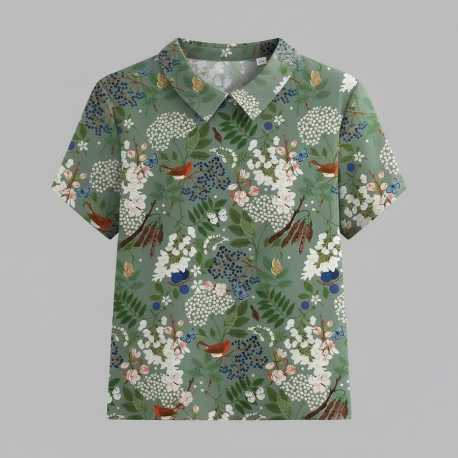Blusa vintage con motivo floreale donna | Moda casual
