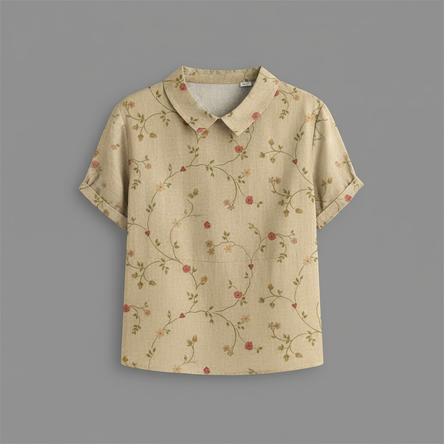 Blusa vintage con motivo floreale donna | Moda casual