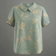 Blusa vintage con motivo floreale donna | Moda casual