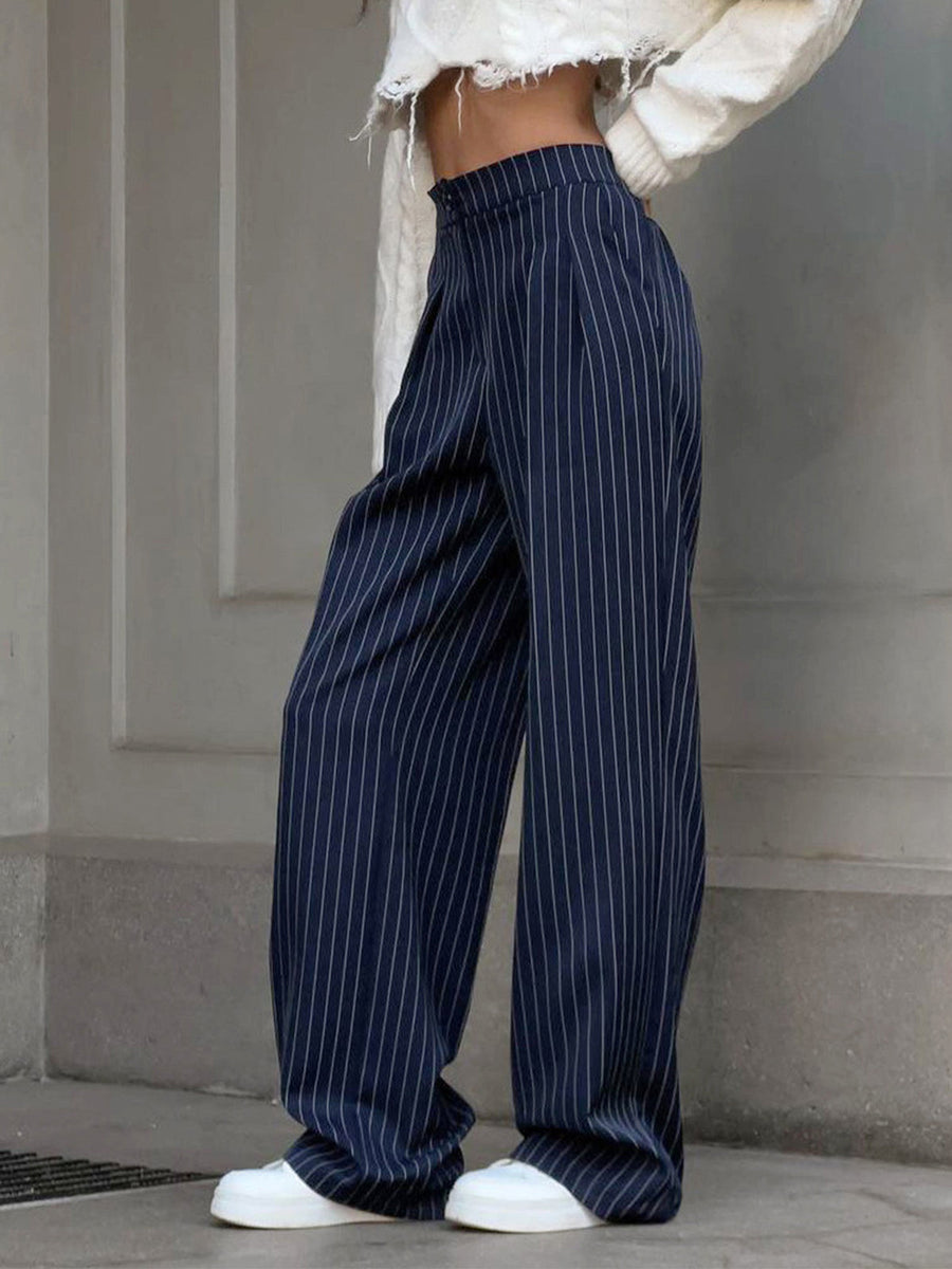Damen Weite Hose Polyester mit Falten für Sommer