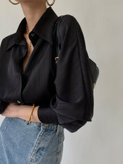 Damenbluse Baumwollmix Oversized Casual