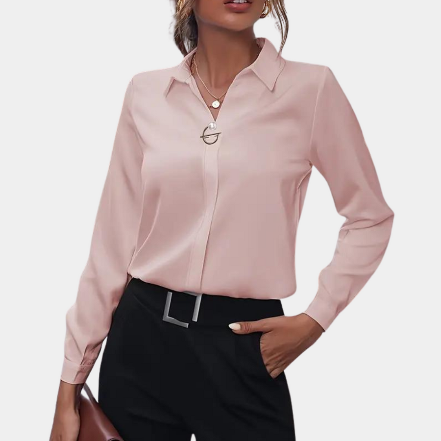 Damenbluse Chiffon Elegant Langarm Stilvoll