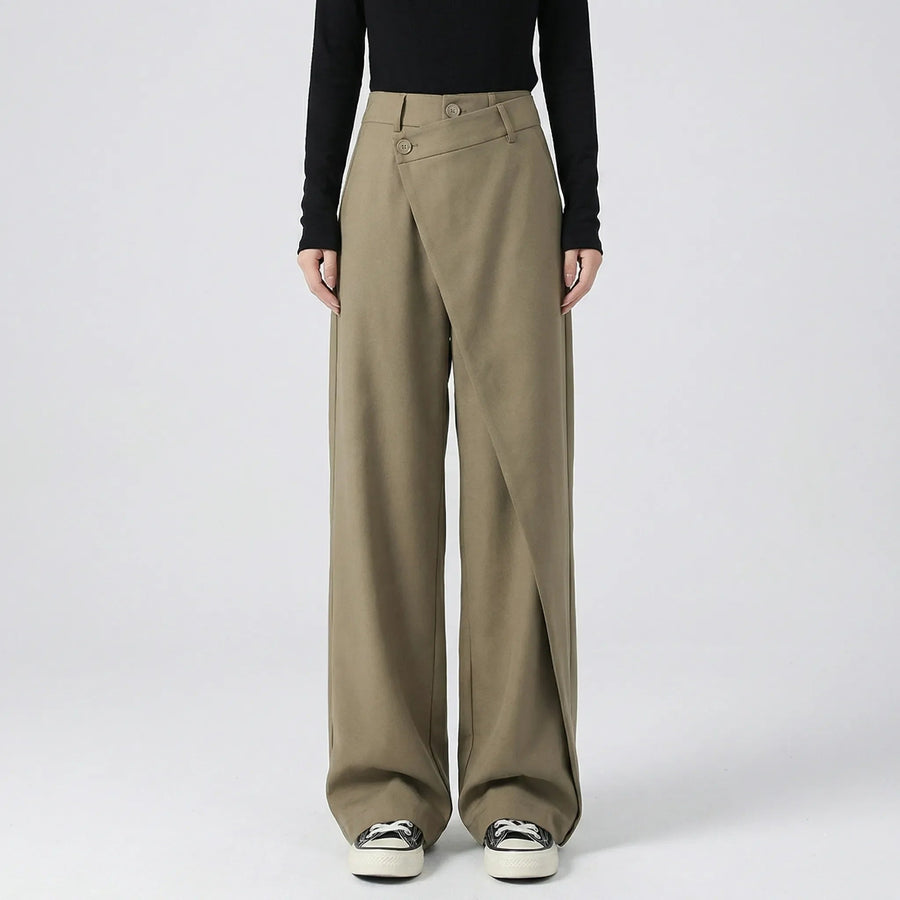 Damenhose | Wide-Leg Schnitt & Wickel-Optik für Elegante Linie