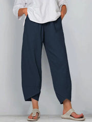 Damenhosen | Lässige Culotte mit Asymmetrischem Saum & Kordelzug