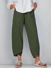 Damenhosen | Lässige Culotte mit Asymmetrischem Saum & Kordelzug