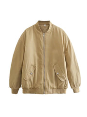Damenjacke Bomberjacke Übergröße Atmungsaktives Material Trendstyle