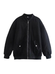 Damenjacke Bomberjacke Übergröße Atmungsaktives Material Trendstyle
