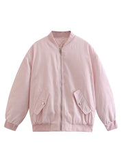 Damenjacke Bomberjacke Übergröße Atmungsaktives Material Trendstyle