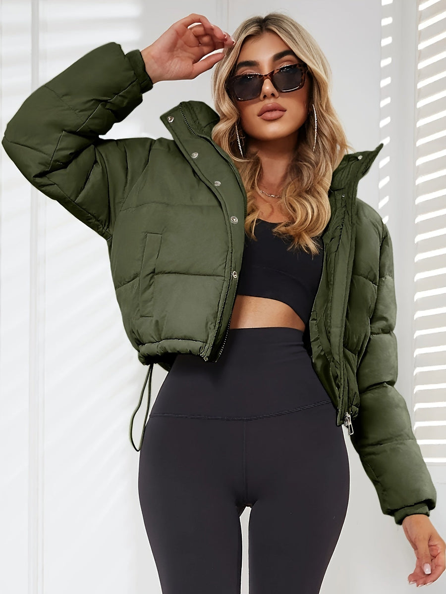 Damenjacke Übergangsjacke Polyester Kurz mit Kapuze