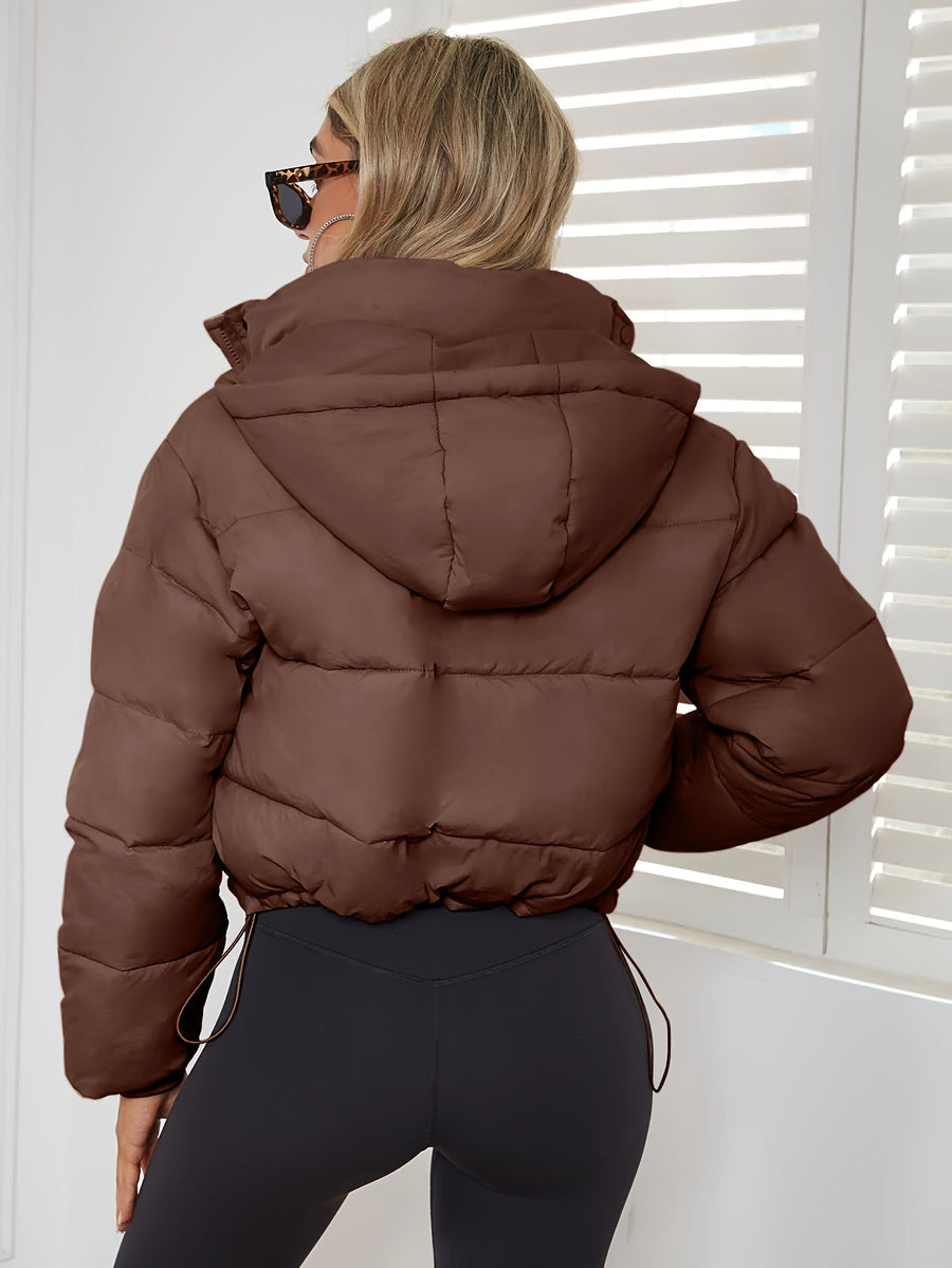 Damenjacke Übergangsjacke Polyester Kurz mit Kapuze