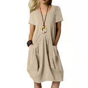Damenkleid Tunika Damen | Taschenkomfort & Sofort Gepflegt