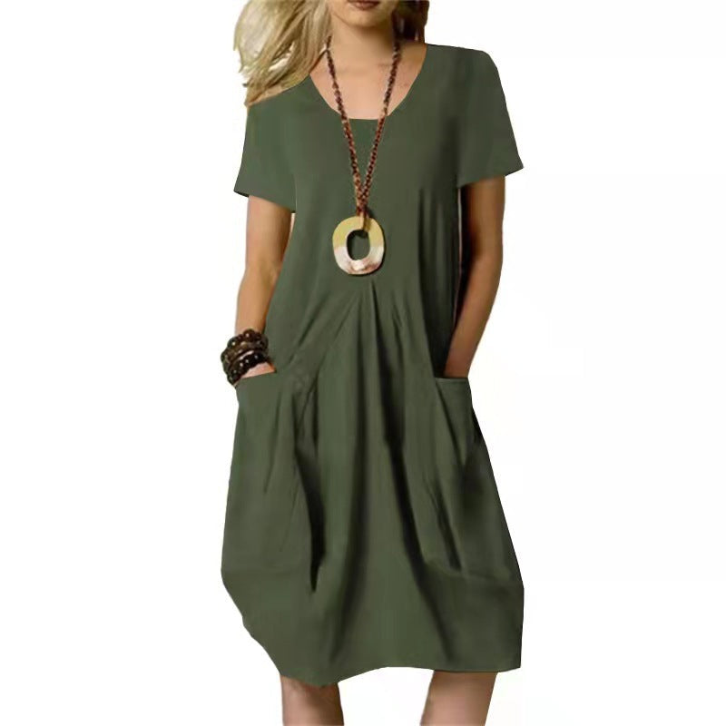 Damenkleid Tunika Damen | Taschenkomfort & Sofort Gepflegt