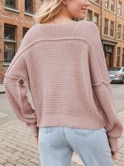 Damenpullover V-Ausschnitt Strick Warm und Elegant