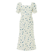 Heidi-Mode | Damen Sommer Rechteck-Ausschnitt Kleid Midi