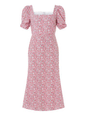 Heidi-Mode | Damen Sommer Rechteck-Ausschnitt Kleid Midi