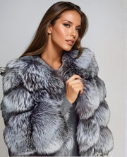 Daria | Elegante Kunstfell Jacke für Damen Schwarz