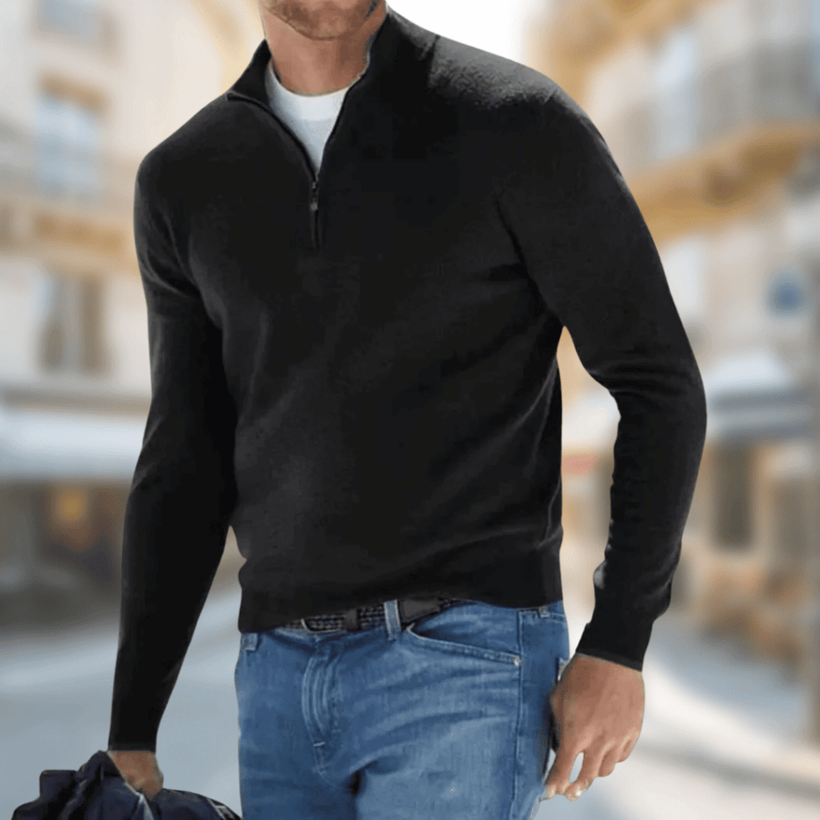 Roland | Herren Freizeitpullover mit Reißverschluss am Kragen