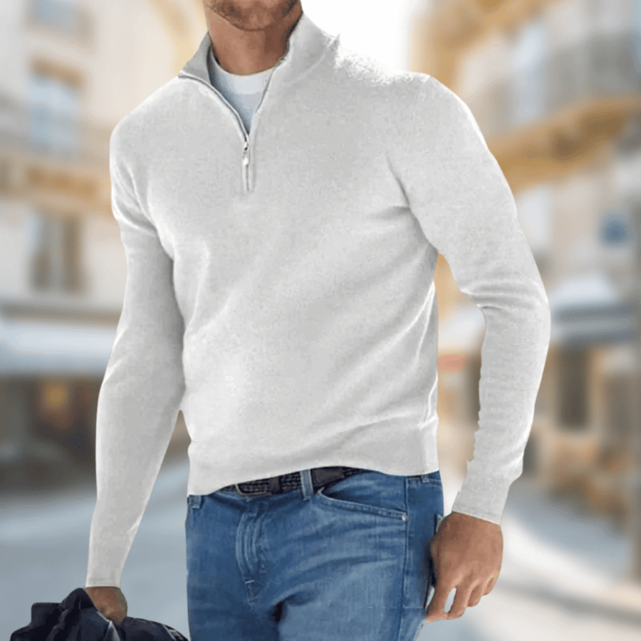 Roland | Herren Freizeitpullover mit Reißverschluss am Kragen