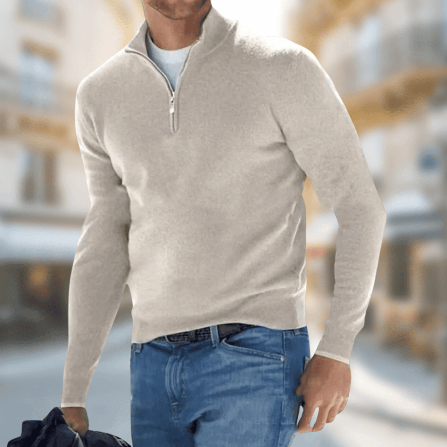 Roland | Herren Freizeitpullover mit Reißverschluss am Kragen