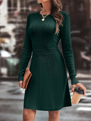 Mia | Damen Strickkleid klassisch & lang in Braun