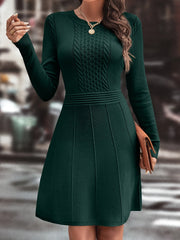 Mia | Damen Strickkleid klassisch & lang in Braun