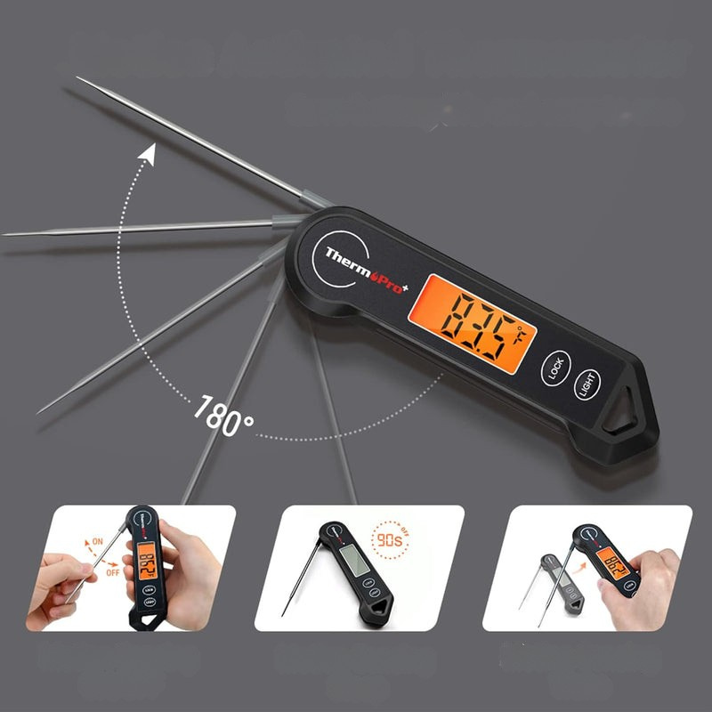 Digitales Fleischthermometer mit wasserabweisendem Design und Bewegungssensor – präzise Temperaturmessung beim Grillen und Kochen