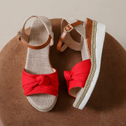 Elina | Stylishe Keilsandalen mit Knoten für Damen