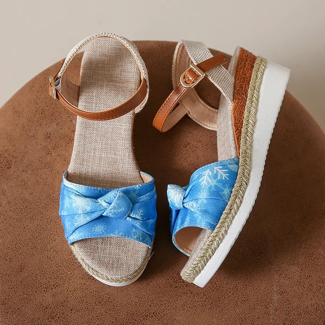 Elina | Stylishe Keilsandalen mit Knoten für Damen