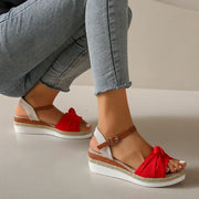 Elina | Stylishe Keilsandalen mit Knoten für Damen
