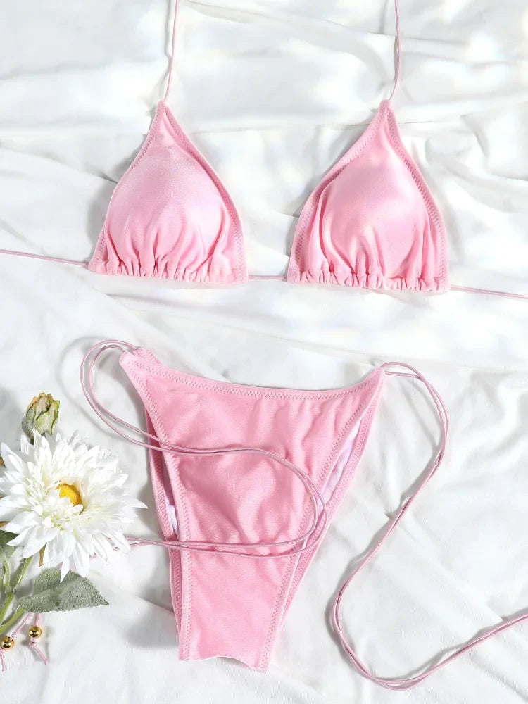 Set bikini mini a triangolo | Costume da bagno da donna