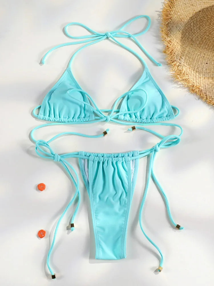Set bikini mini a triangolo | Costume da bagno da donna