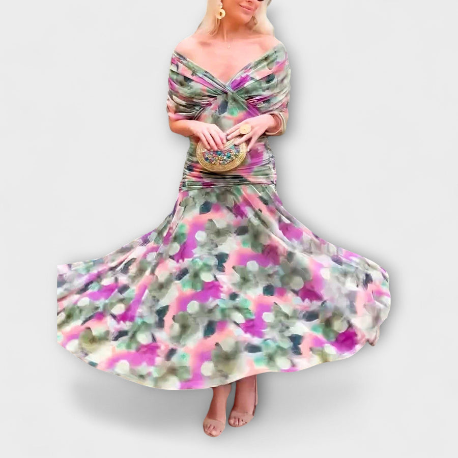 Aurora - Elegantes Maxikleid mit V-Ausschnitt