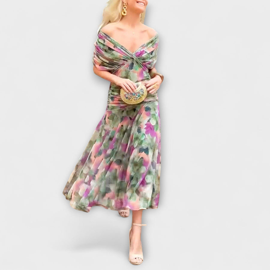 Aurora - Elegantes Maxikleid mit V-Ausschnitt