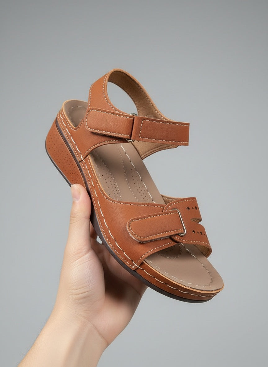 Bequeme Damen-Sandalen mit Klettverschluss & dicker Sohle