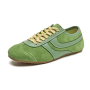 Sneaker da donna in pelle vera | Scarpe da ginnastica retrò comode, bianche classiche