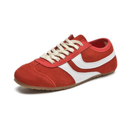 Sneaker da donna in pelle vera | Scarpe da ginnastica retrò comode, bianche classiche