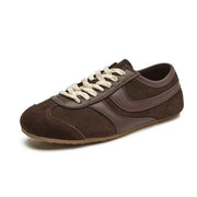 Sneaker da donna in pelle vera | Scarpe da ginnastica retrò comode, bianche classiche