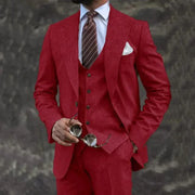 Luxuriöser Herrenanzug, 3-teilig – Blazer, Weste und Hose. Eleganter, formeller und maßgeschneiderter Stil