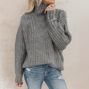Elegantes Damen Rollkragen-Sweatshirt – warmer, zeitloser Pullover für jeden Anlass