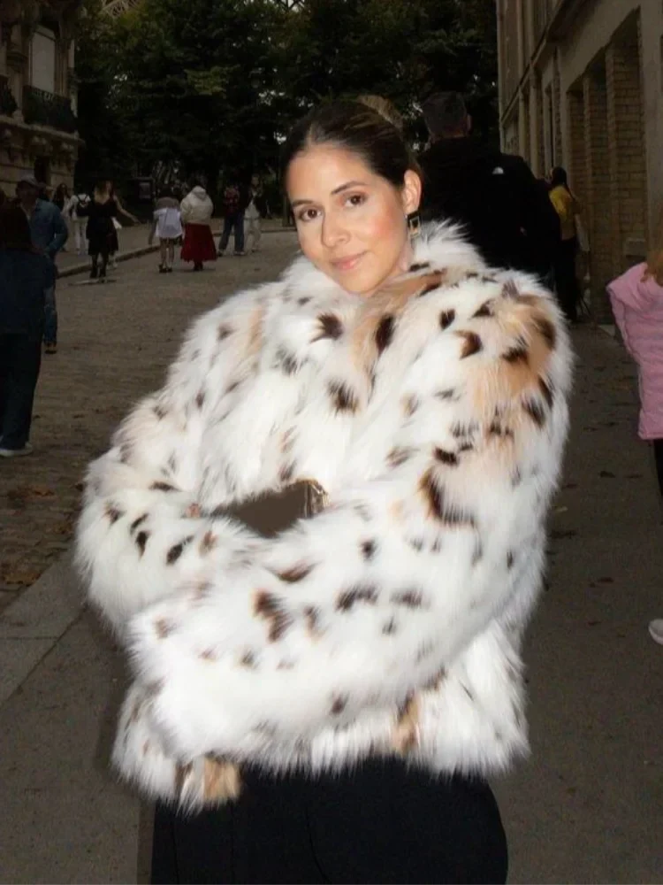Celeste Leopard Kunstfellmantel