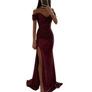 Heidi-Mode | Kleid Elegant Off-Shoulder Abendkleid