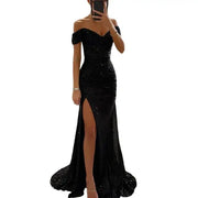 Heidi-Mode | Kleid Elegant Off-Shoulder Abendkleid