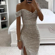 Heidi-Mode | Kleid Elegant Off-Shoulder Abendkleid