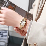 Orologio da polso elegante da donna | Quadrante rettangolare con dettagli in pietra